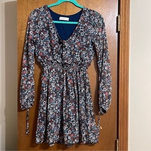 Abercrombie fitch navy floral dress small